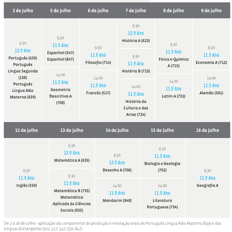 calendário